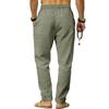 Men's Linen  Loose Fit For Sports  Ideal For Vacation And Commuting  Straight Leg With Drawstring  Long Pants