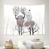 Fantasy Wald Wandteppich Natur Bäume Wolf Mystischer Wald Heimdeko Raum Ästhetik Gotische Kunst Wandteppich Schlafzimmer D