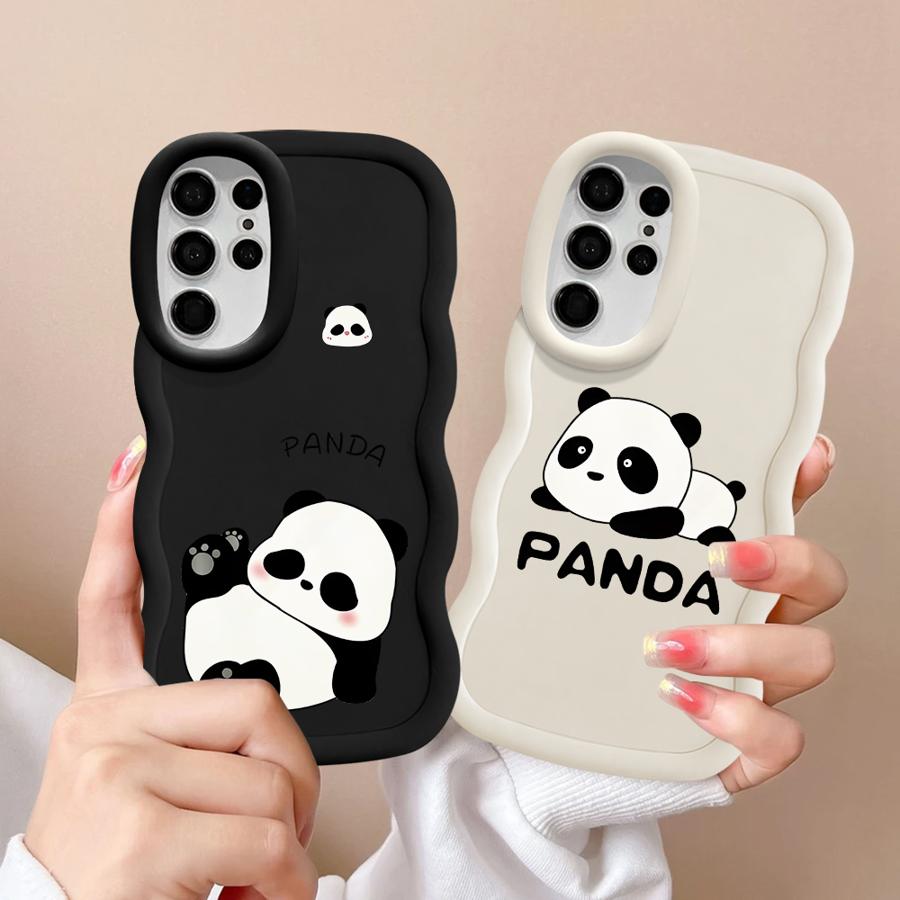 Cartoon Panda Soft Phone Cover Case for Samsung Galaxy A26 S25 S20 FE A25 S24 S23 Plus S22 Ultra S21 A34 A24 A35 A36 A55 A54