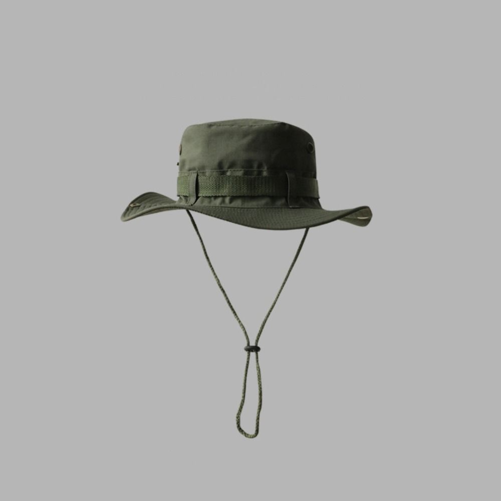Polyester Solid Color Sun Hats Adjustable Wide Brim Bucket Hat Fashion Large Eaves Sun Hat  Holiday