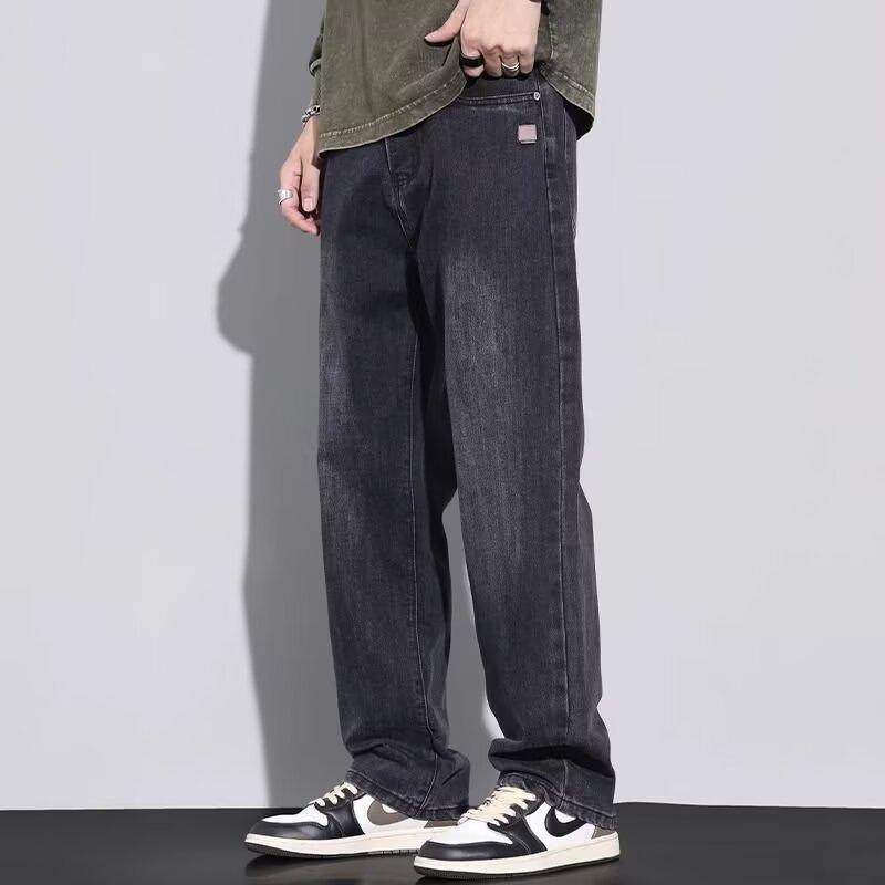 Summer American retro trend straight jeans men's new high and versatile loose and drape casual wide-leg pants