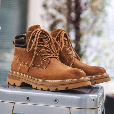 2024 Men's Genuine Leather Martin Boots: Breathable Autumn Workwear & Motorcycle Footwear for Mountaineering