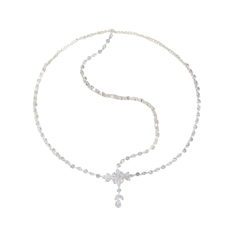 

Elegant Geometric Teardrop Crystals Hair Chain For Wedding And Daily Wear 1