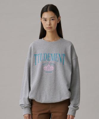 Tudument Vintage Overfit Graphic Sweatshirt_Melange Gray