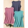 Three-piece Set of Women's Casual Sporty Tops with Landscape, Tree, Sun, and Mountain Peak Prints In a Fashionable Retro Style, Round-neck Tank Tops