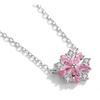 Korean Fashion Pink Quartz Silver 925 Jewelry Necklace for Women Luxury Pendant Necklaces Wedding Party Birthday Gifts