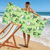 Gnome and Clover Pattern Green Towel Beach towel quick-drying for travel outdoor sports jogging beach and swimming