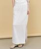 Nigaennikol Linen Stripe Long Skirt_Ivory
