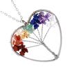 Life Tree Necklace 7 Complete Chakra Chain Gravel Zinc Alloy Peach Heart Women Accessories