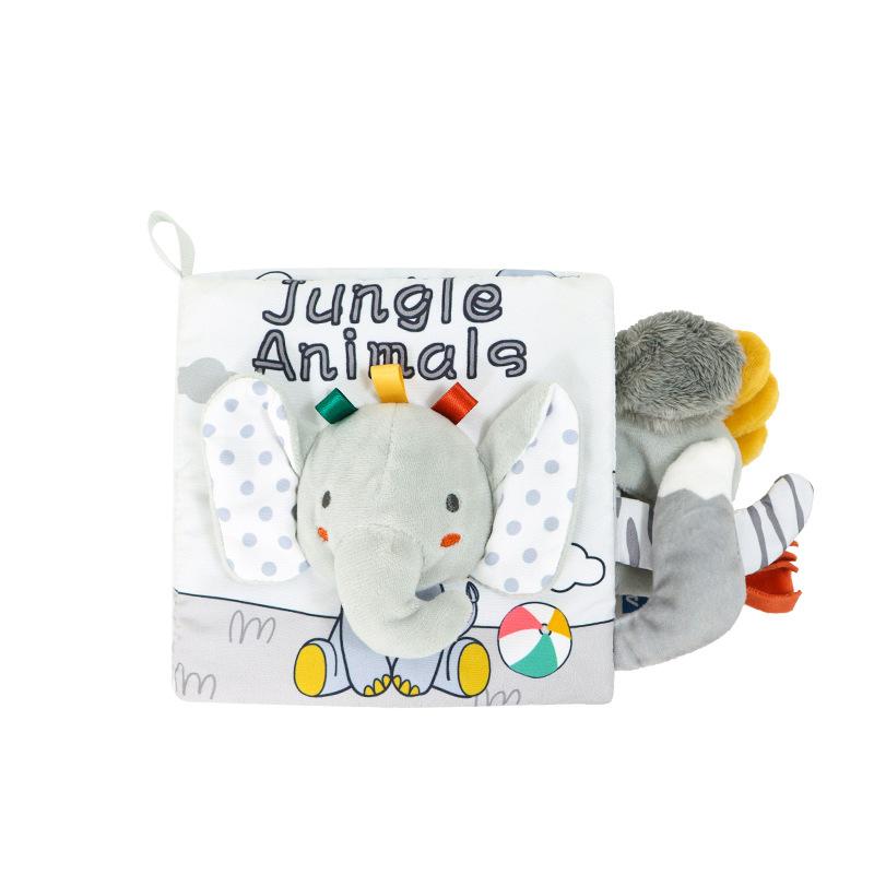 Quiet Book For Toddler Animal Cognitive Fabric Activity Busy Book Montessori Baby Book Toys Cloth Crinkle Books For Babies 6 12M