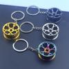 Laser Logo Metal Wheel Keychain - Gold, Silver, Black, Colorful Wheel Pendant Small Gift for Car Lovers