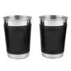 4pcs 170ml Stainless Steel Mini Portable Coffee Wine Cup with Leather Cover