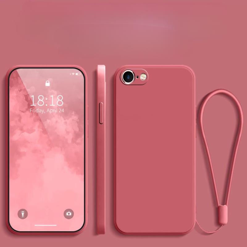 For Iphone 16E 16 E Liquid Silicone Lanyard Ring Holder Case For Iphone 16 Pro Max 16+ SE 4 Lens Camera Protective Phone Cover