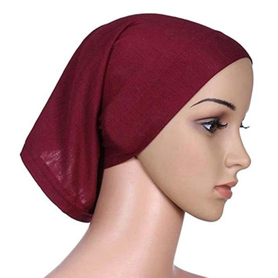 Headscarf Cap Delicate Adjustable Mercerized Cotton Solid Color Head Wrap for Daily Wear