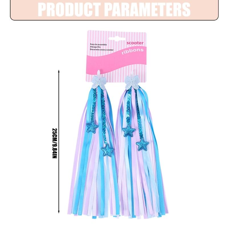 Fashion Bike Handlebar Streamers Colorful Bike Tassels Ribbon Funny Bicycles Ornaments for Girl Boys Easy To Use
