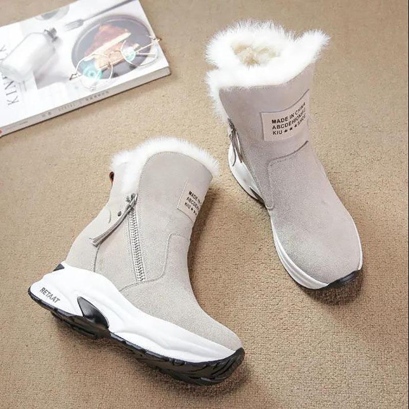 Botas de nieve de suela gruesa Para mujer Invierno All-match Zapatos de  mujer que aumentan los zapatos de mujer más las botas de terciopelo Martin  Botas cálidas comprar a buen precio —