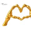 Dark Romantic Bedroom Decor Skeleton Hand Heart Gesture Resin Figurine, Halloween Figurine for Desk, Gothic Love Symbol Ornament Shelf Tabletop