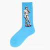 European & American Creative Oil Painting Mid-Calf Socks: Trendy Autumn/Winter High-Tube Cotton Socks