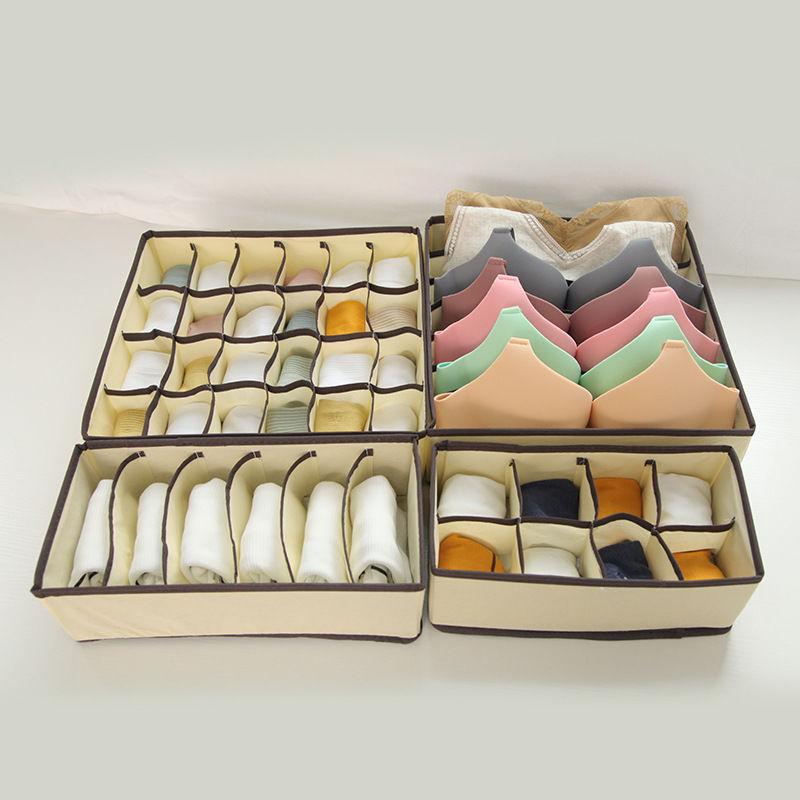 Wardrobe Underwear Socks Bra Storage Four Piece Set, Storage Organizer Underwear Box Home Wardrobe Box Cabinet Drawer Organizer