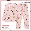 Women's Cute Cartoon Long Sleeve Pajama Set – Comfortable Thin Style for Spring, Autumn, and Winter, Wearable Outdoors