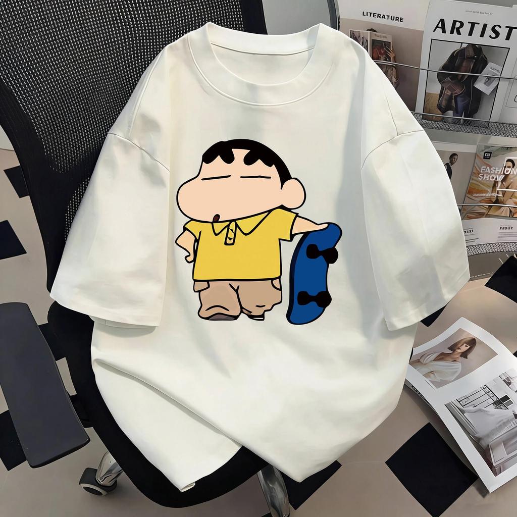 Crayon Shin-chan Unisex Retro Cotton T-shirt - Summer Short Sleeve, Loose Fit