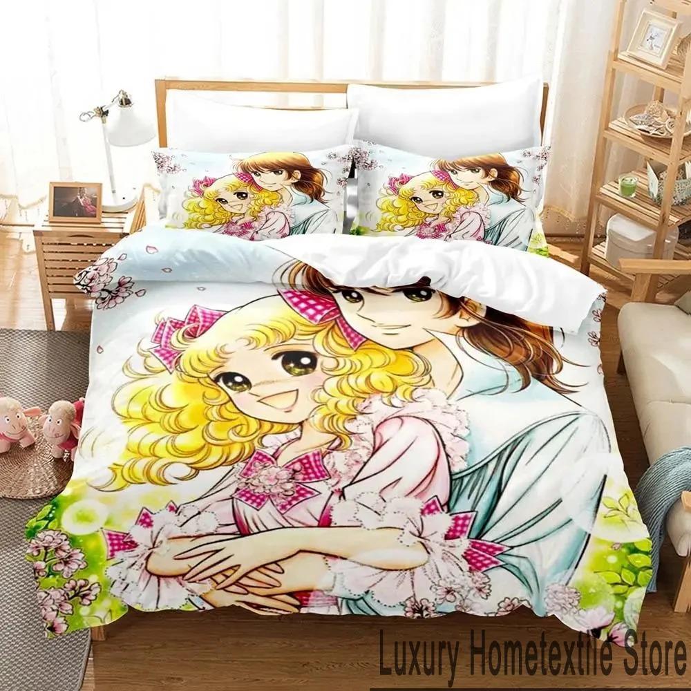 3D-tryck Manga Godis Anime Sängklädesset Pojkar Flickor Twin Queen King Size Påslakan Örngott Säng Pojkar Vuxen Hemtextil