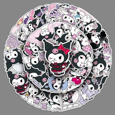 50 Kuromi Graffiti Stickers: Cute Cartoon Decor for Phones, Water Bottles, Skateboards
