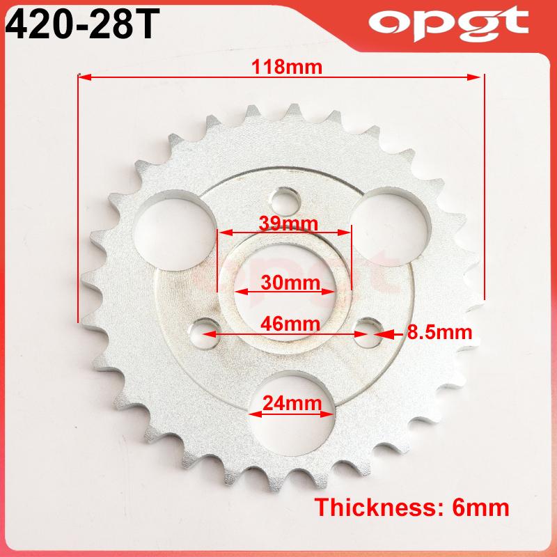 OPGT Motorcycle 24T/26T/28T/29T/31T/35T/37T Teeth 30mm Rear Gear Sprocket Fit For Honda Monkey Motorbike Pit Dirt Bike 420/428 C