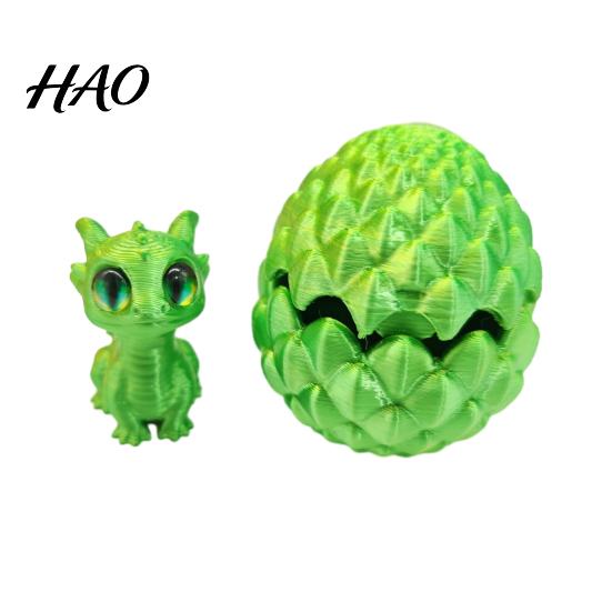 Desktop Ornament 3D Printed Dragon Egg Vibrant Color Small Size Miniature Statue Stress Relief Fidget Toy Adorable Cartoon Dragon-themed Desk