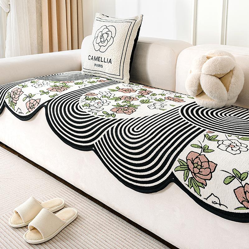 

Retro Special-Shaped Sofa Cushion Universal In All Seasons New High-End Non-Slip Seat Cushion Irregular Straight Row Cover 90*90cm