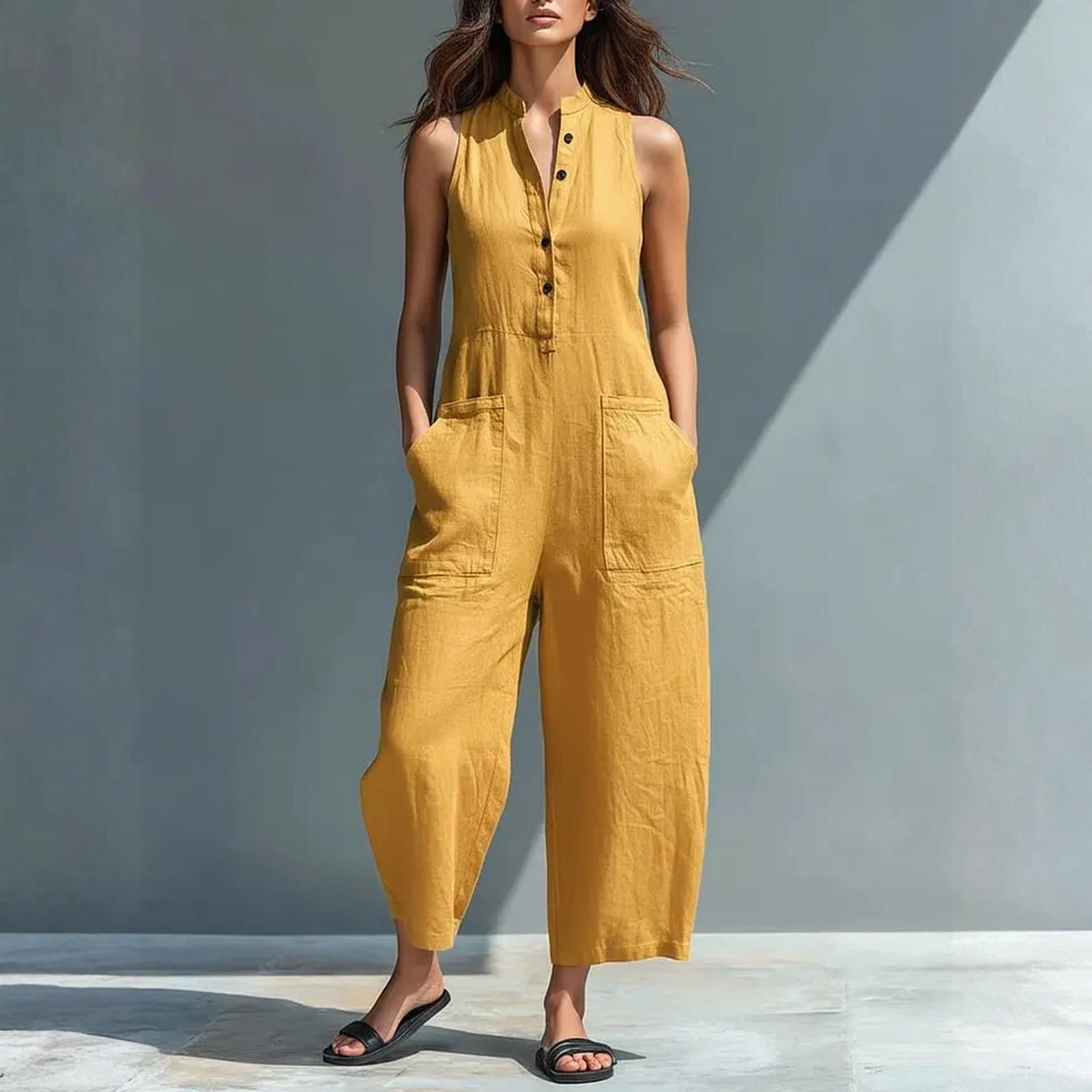 

Women s Fashionable -color Casual Jumpsuit XL