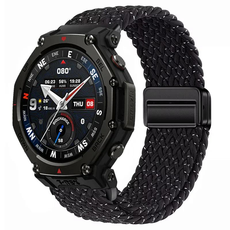 20/22mm Nylonový řemínek pro Amazfit Helio/T-Rex3 Pro 48/44mm Pásek s magnetickou přezkou Amazfit Active 2/2 Square/Balance 2 Náramek