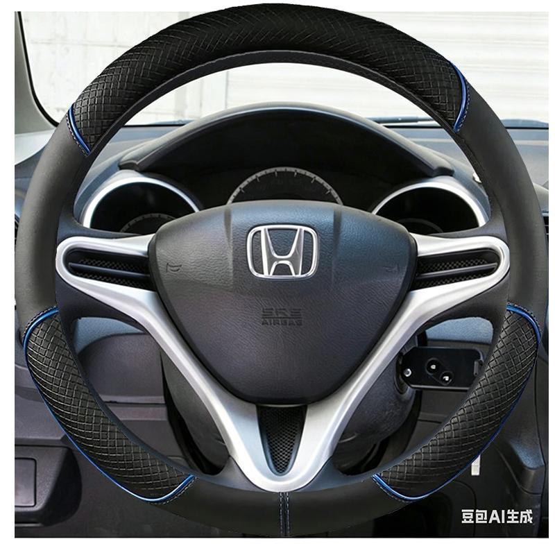 Black Non-slip Microfiber Leather Car Steering Wheel Cover For Honda Fit 2009-2013 City 2009-2013 Jazz 2009-2013 Insight 2010