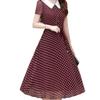 Dámské Retro A-line šaty Korejsko-francouzského stylu Štíhlé Šaty s potiskem Patchwork Ležérní Šaty s krátkým rukávem