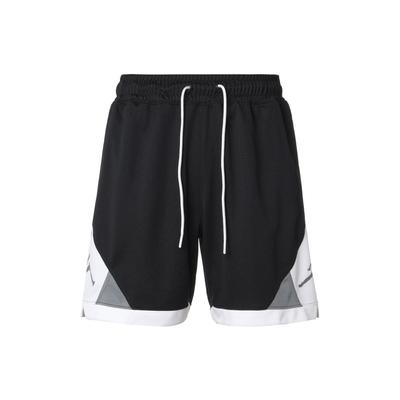 Schnelltrocknende Basketball-Lauf-Trainingsshorts aus Strick mit Logo-Print für Herren, Schwarz, CV3087-011