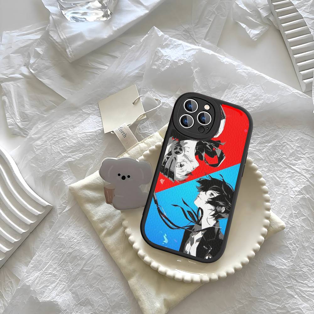 Persona 5 For iPhone 16 15 14 13 12 11 Pro Max Plus Shockproof Leather Soft Phone Cover