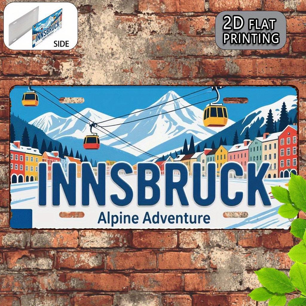 D Flat D Flat Printing Pc Innsbruck Vintage Metal Aluminum Sign License Plate Decorative Sign (Xcm) Only for D
