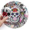 50 Unique Halloween Skull & Ghost Cartoon Stickers for Suitcases, Cars, and Phones