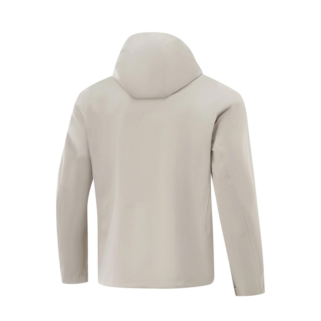 Li Ning Fitness Series Solid Color Zip-Up Hooded Comfortable Breathable Windproof Sports Jacket Men Jacket Dusty-Gray AFDUC71-2