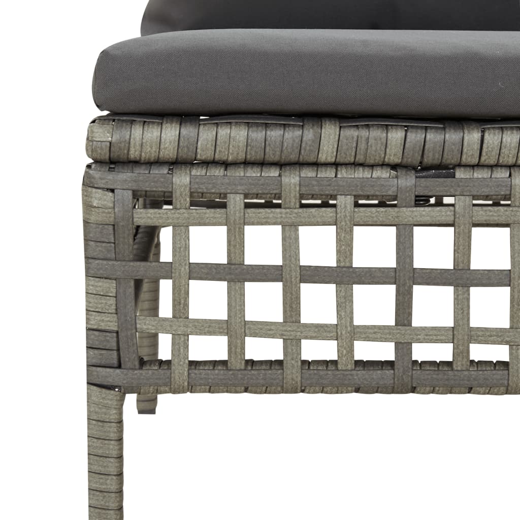 Vidaxl 6-Cz. Garden Lounge Set, Cushions, Grey, Rattan PE
