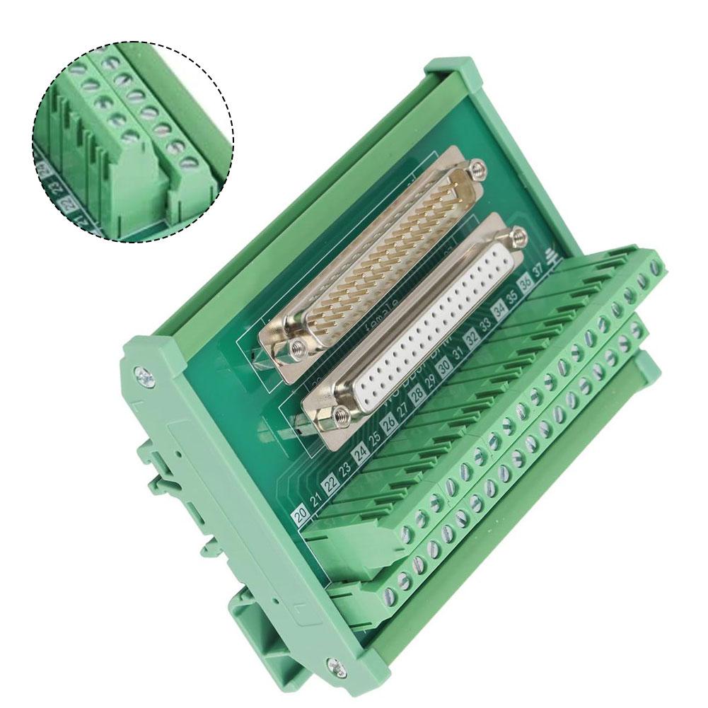 D-SUB Adapter DB37 Terminal Block Electrical Projects Humidity Range 10 To 90 RH 1.0A Current Rating For Electronic Devices