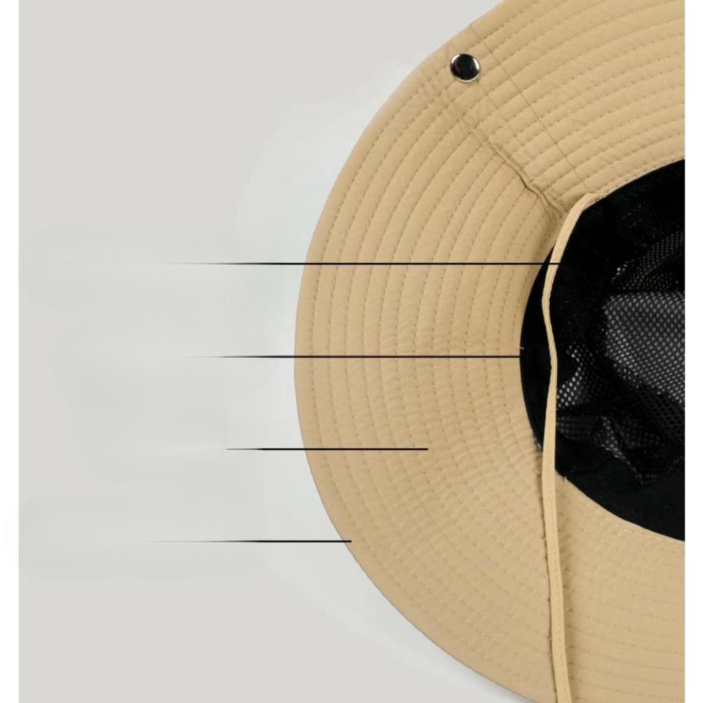 Drawstring Sun Protection Fisherman Hat Women Summer Outdoor Breathable Mountain Camping Sunshade Mountaineering Fishing Hat Men