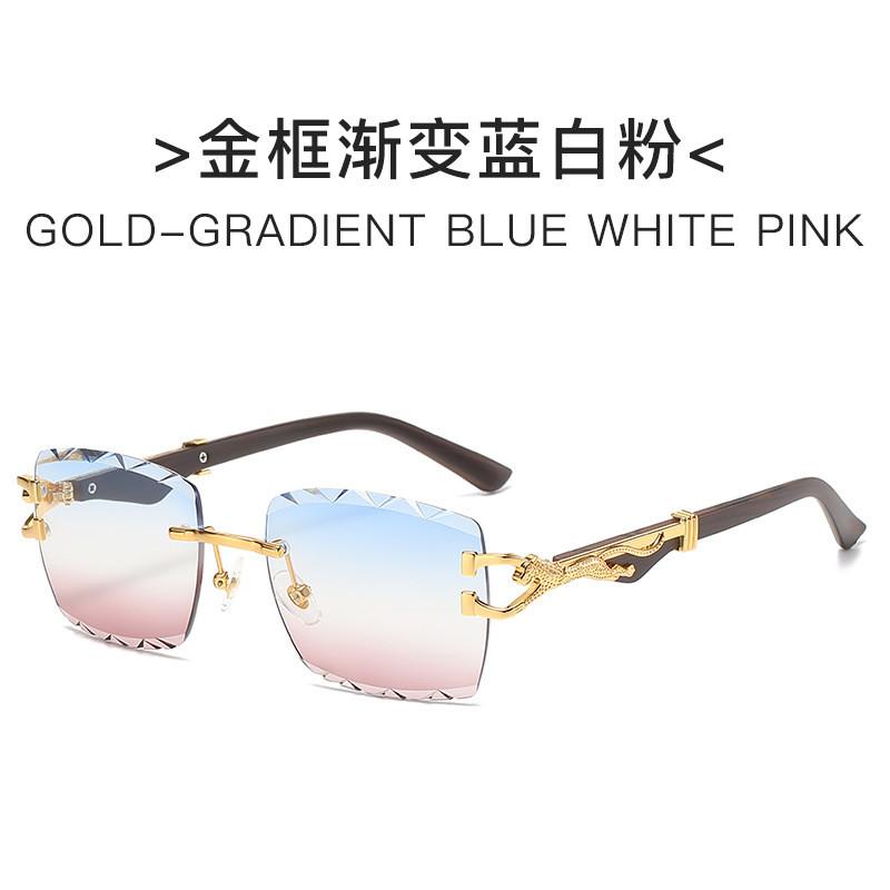 Cheetah Frame Unisex Retro Square Sunglasses With Uv400 Protection For Outdoor Travel