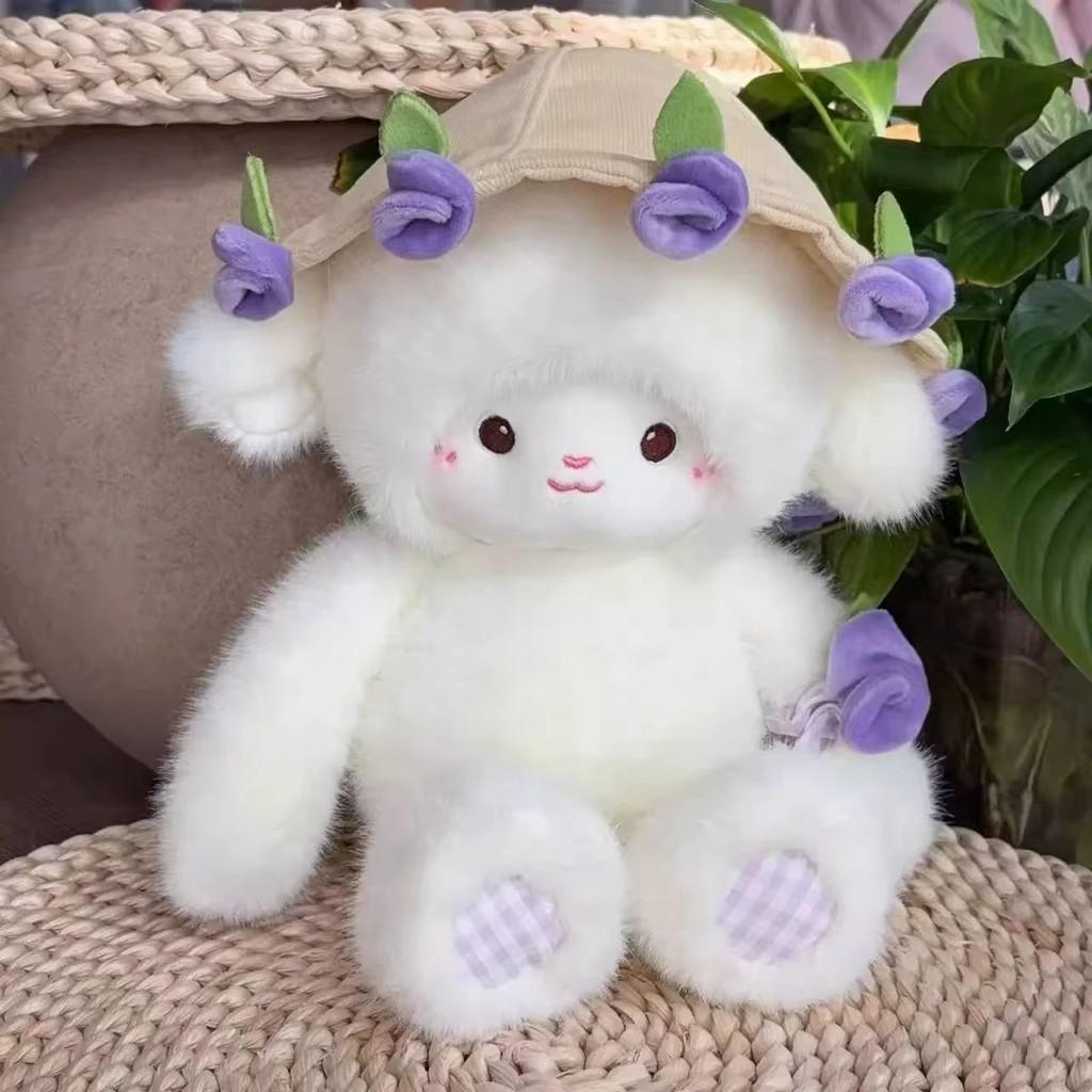 Plush Sheep Toy With Rose Bouquet For Valentines Day And Gift Giving
