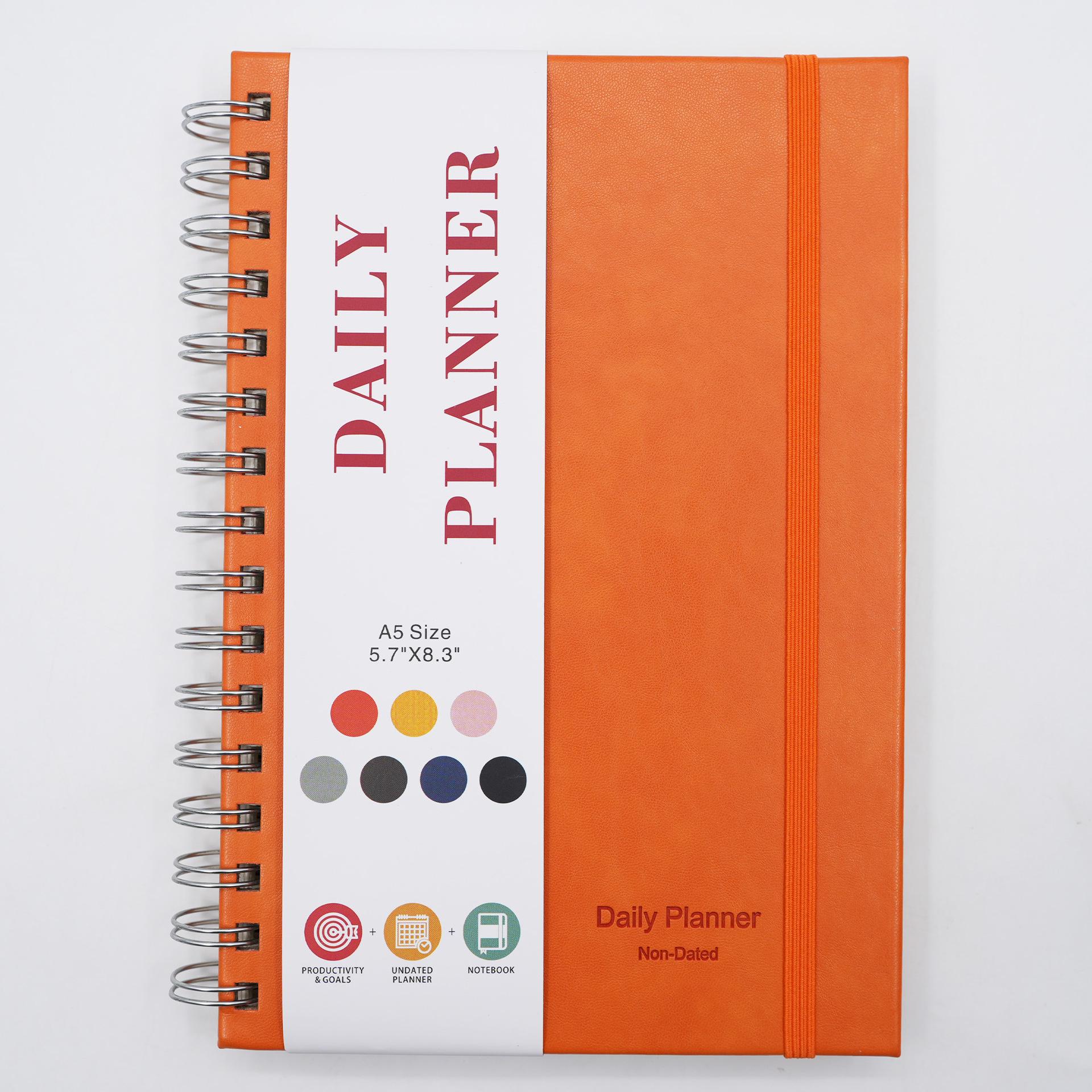 English Daily Planner A5 Spiral Bound Schedule Notebook
