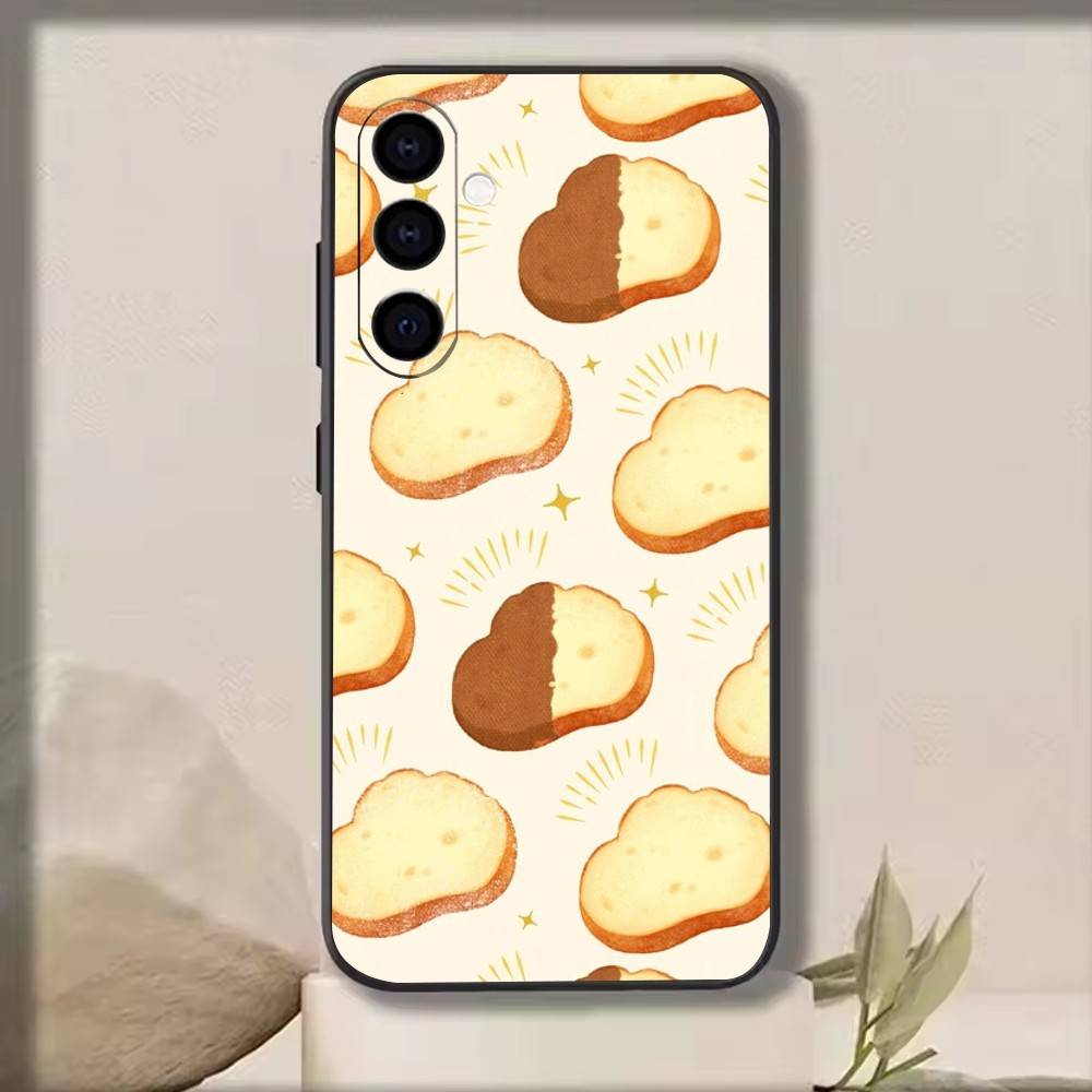 Yellow bread   Phone Case Black Silicone Soft For Samsung Galaxy A73,A72,A71,A70,A53,A52,A51