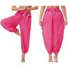 Belly Dance Pants for Women Sequined Dots Chiffon Bloomer Semi See-Though Dancewear