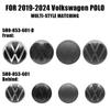 YKPSC1 139mm 110mm VW Logo ABS Emblem Car Hood Front Grill Rear Trunk Badge Accessory For Volkswagen Polo 2019 2020 2021 2022 2023 2024