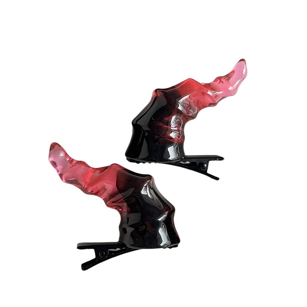 1 Pair Devil Horn Hair Clip For Halloween Cosplay Event Comfortable Resin Hair Decoration For Halloween Props