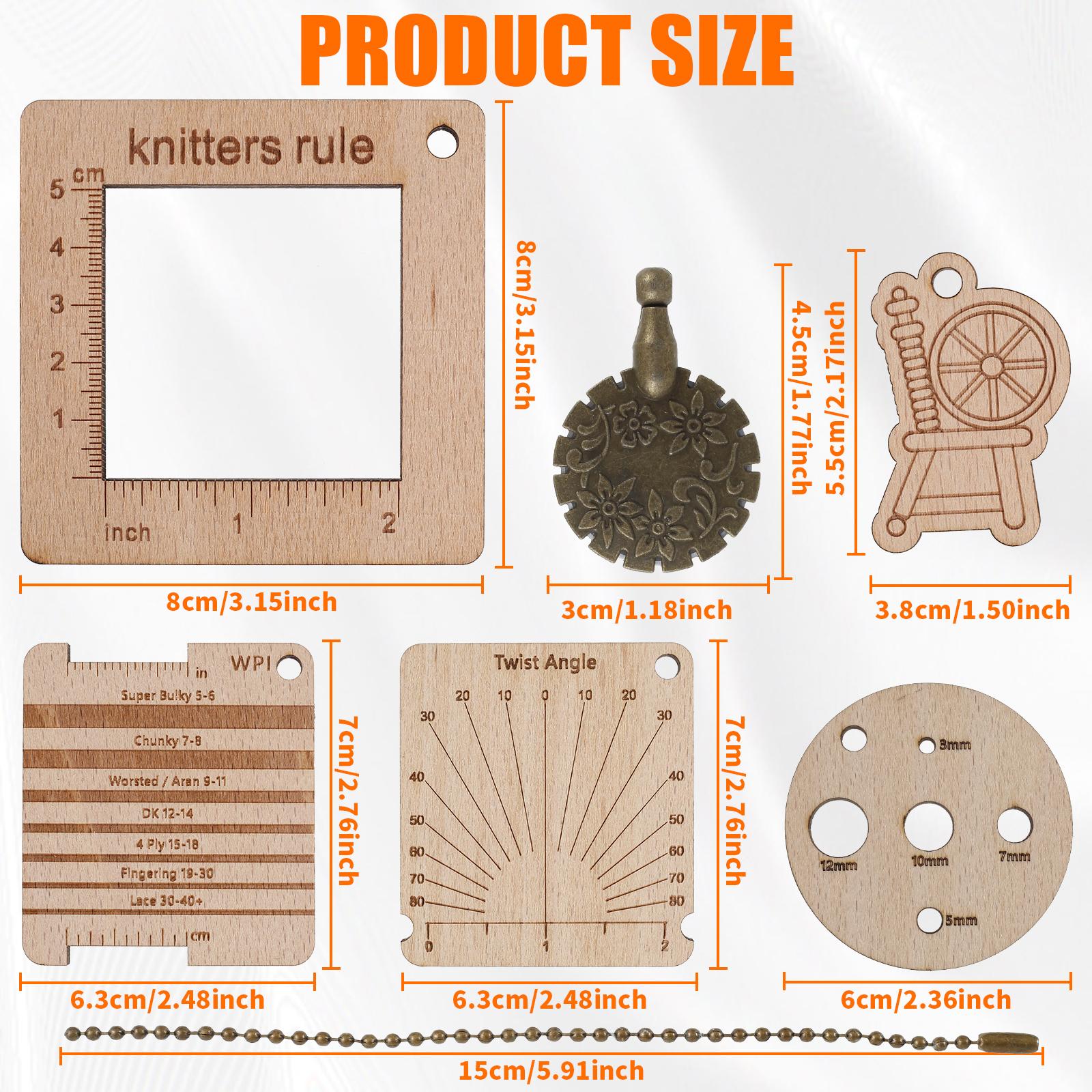 Wooden Knitting Gauge Ruler Knitting Calculator Density Ruler DIY Yarn Knitting Needle Distance Measurement Tool Sewing Supplies